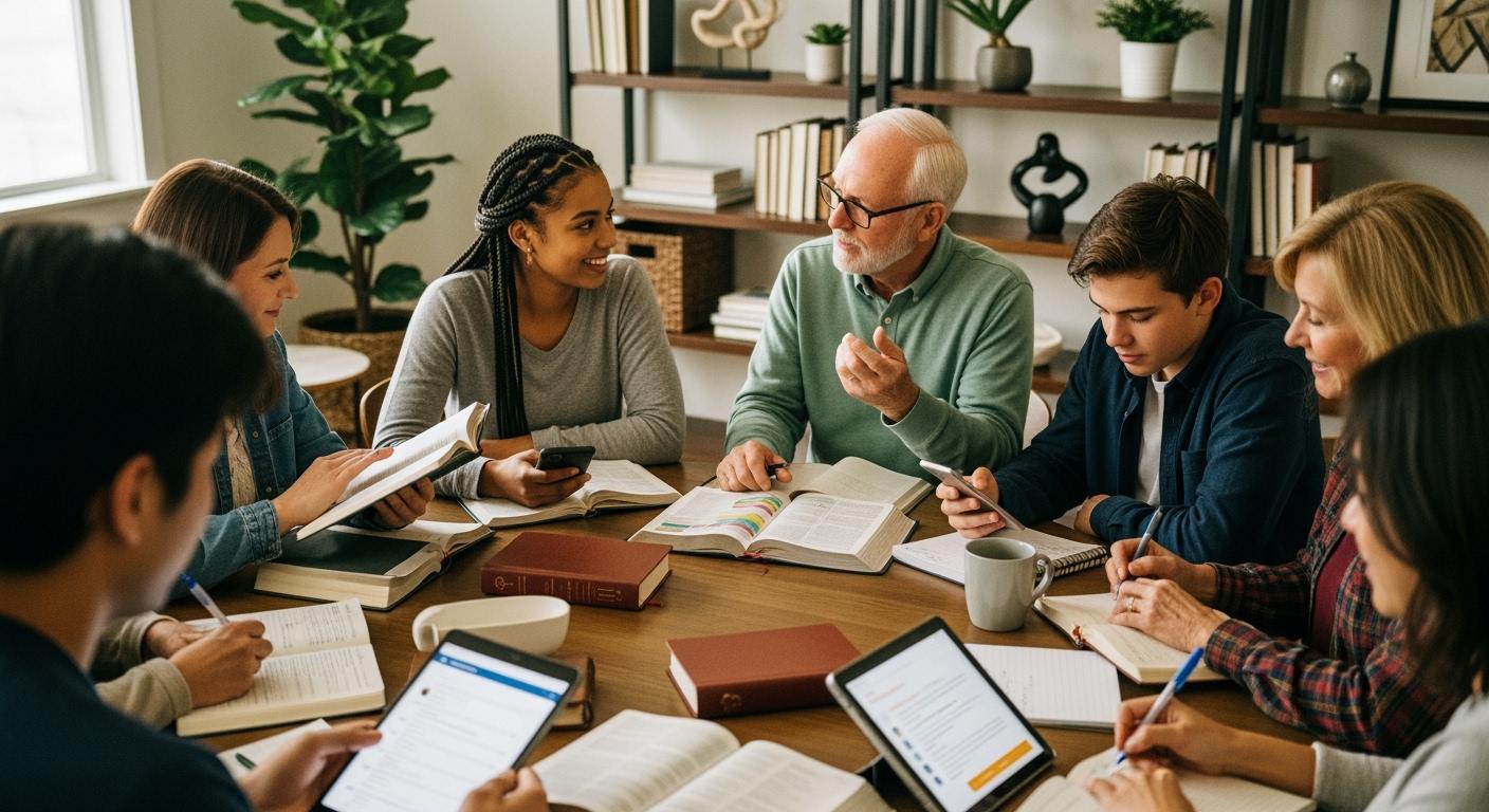 People connecting through Bible study and fellowship
